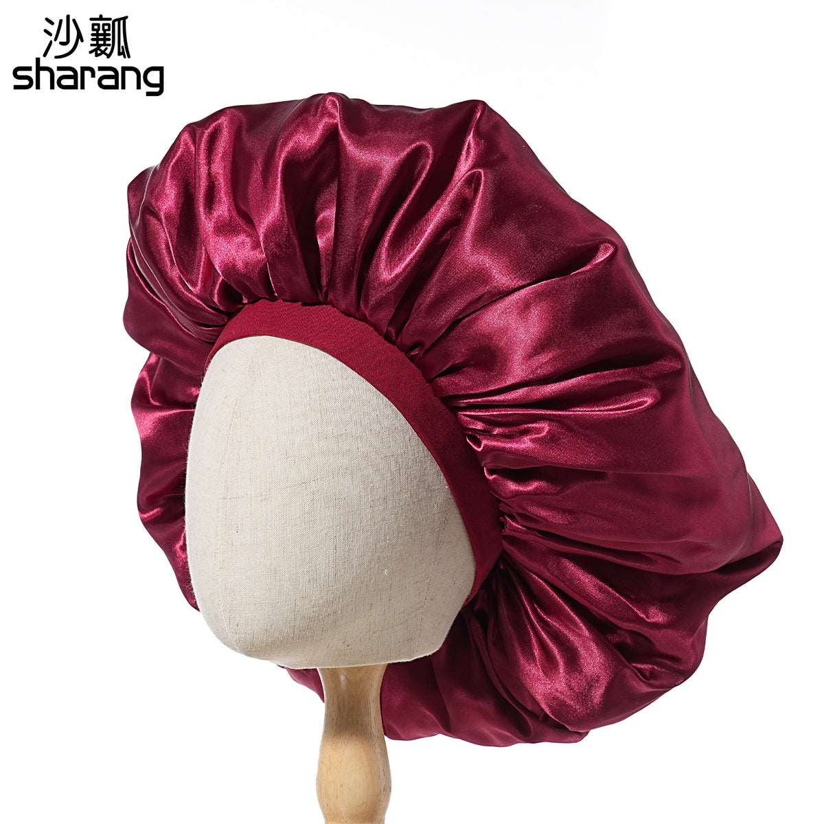 Official Large Satin Sleep Cap with Elastic Band, Hair Protection Cap, Cross-Border Satin Sleep Cap, Multiple Colors in Stock - image 2