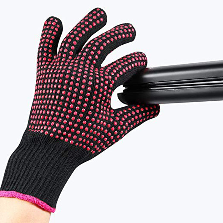 Hairdressing Silicone Spot Beads Heat Insulation Anti-scald Gloves 300 Degree Perm Curling Rod Curling Hair Straightening Hair Straightening Hair Straightening - image 1