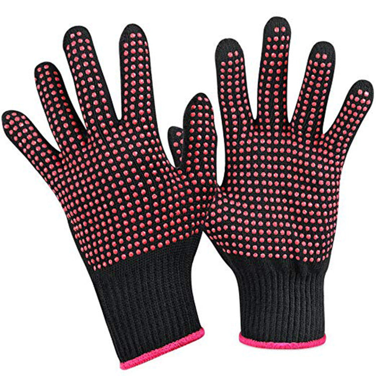 Hairdressing Silicone Spot Beads Heat Insulation Anti-scald Gloves 300 Degree Perm Curling Rod Curling Hair Straightening Hair Straightening Hair Straightening - image 2