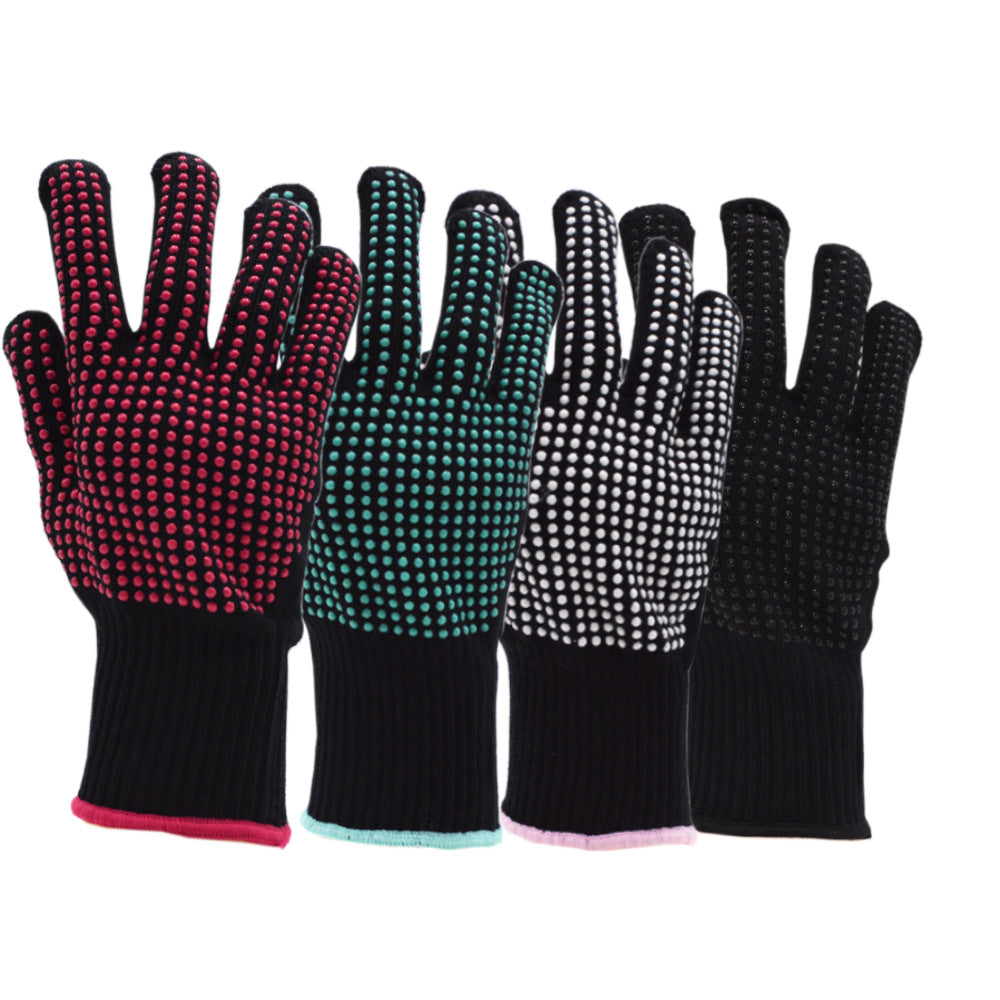 Hairdressing Silicone Spot Beads Heat Insulation Anti-scald Gloves 300 Degree Perm Curling Rod Curling Hair Straightening Hair Straightening Hair Straightening - image 4