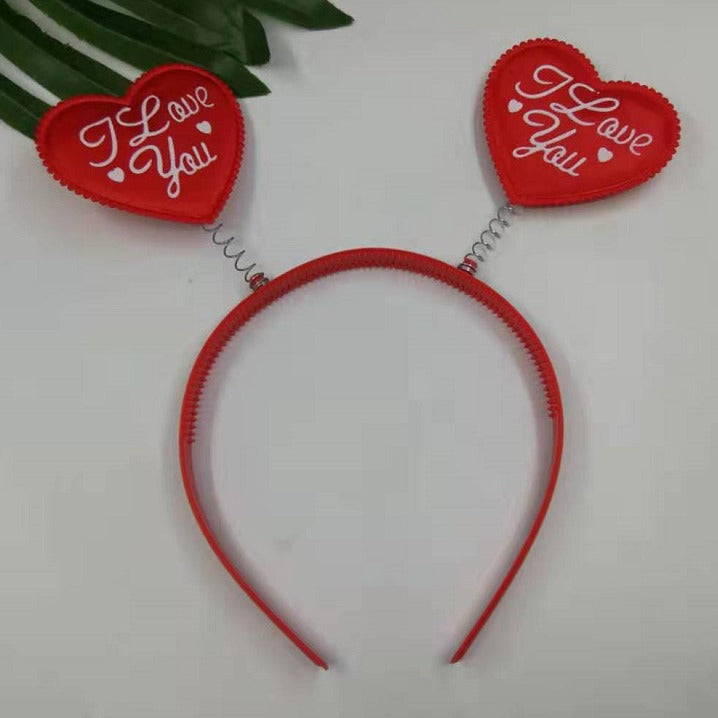 European and American Cross-Border New Style Red Heart Headband Hair Accessories Three-Dimensional Heart Headband Headwear Valentine's Day Hair Accessories Whol - image 2