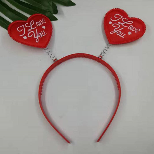 European and American Cross-Border New Style Red Heart Headband Hair Accessories Three-Dimensional Heart Headband Headwear Valentine's Day Hair Accessories Whol - image 2