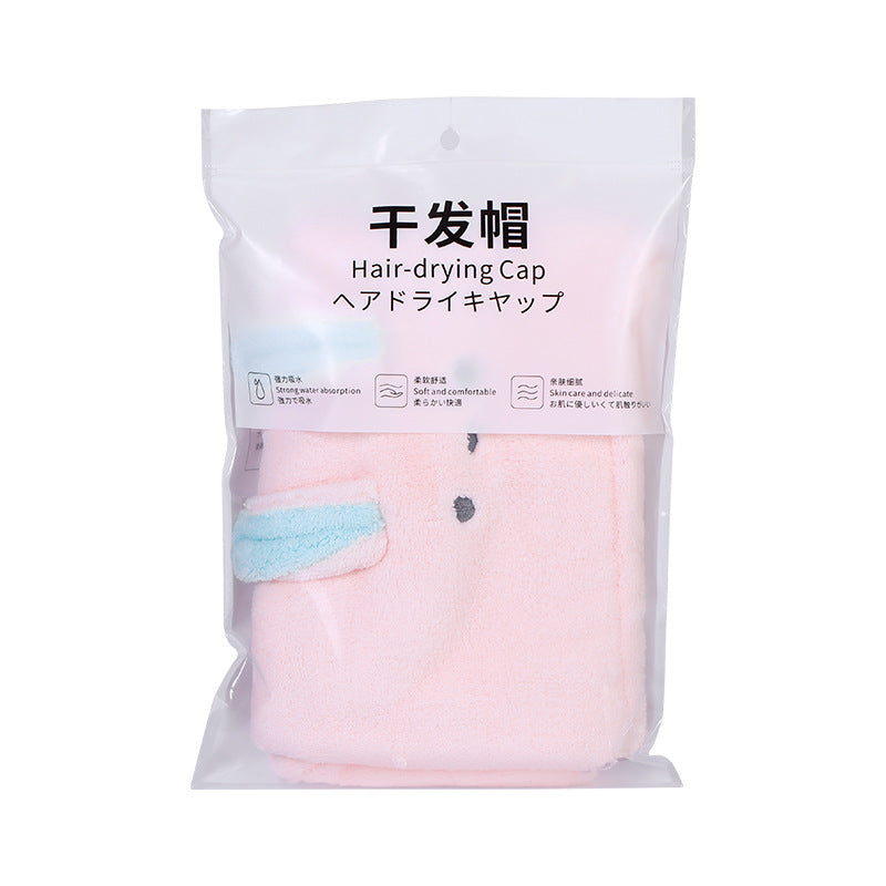 Japanese and Korean Cartoon Rabbit Ears Dry Hair Cap Thickened Triangle Towel Shower Cap Coral Velvet Absorbent Dry Hair Towel Cross-Border Trade - image 4
