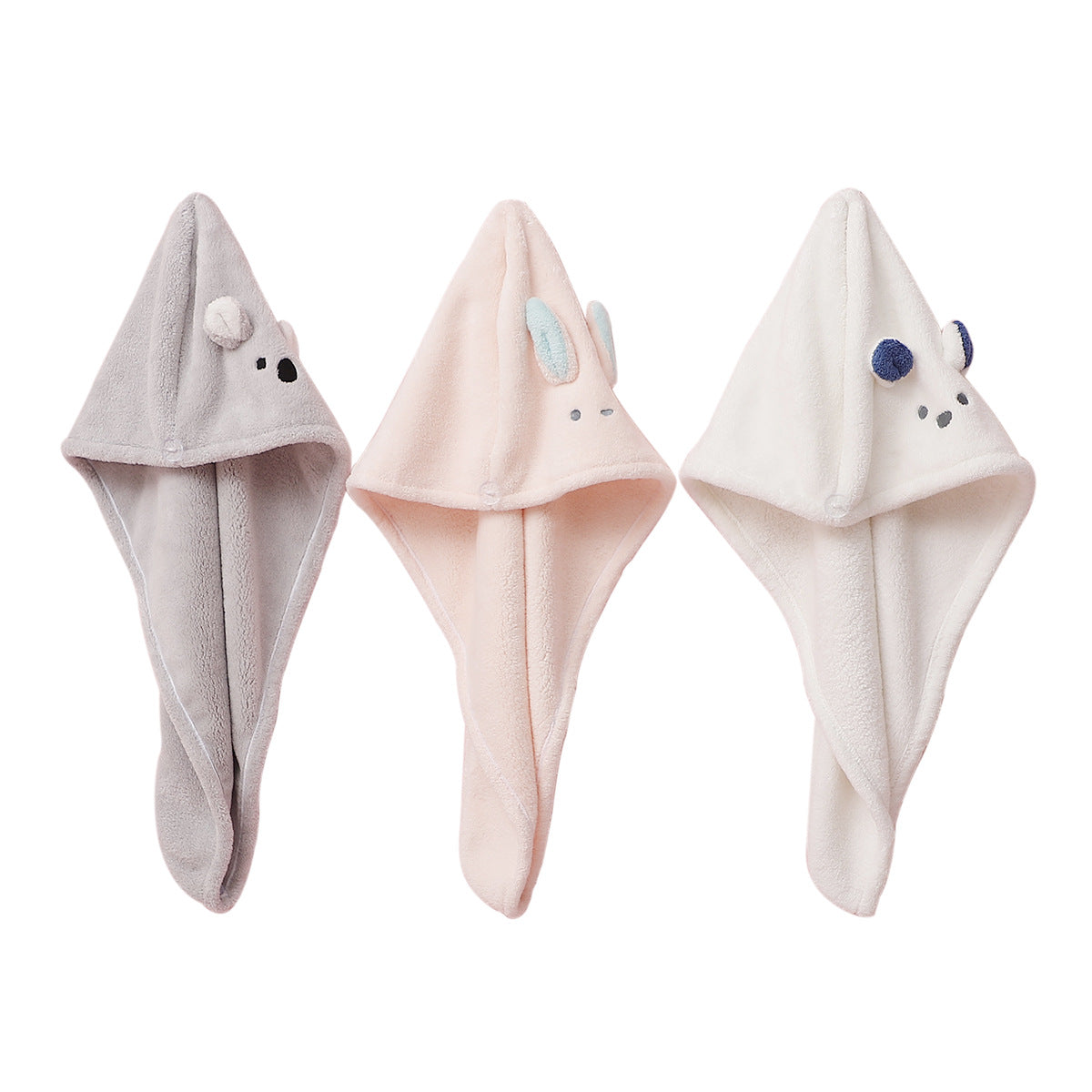 Japanese and Korean Cartoon Rabbit Ears Dry Hair Cap Thickened Triangle Towel Shower Cap Coral Velvet Absorbent Dry Hair Towel Cross-Border Trade - image 5