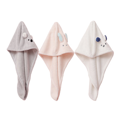 Japanese and Korean Cartoon Rabbit Ears Dry Hair Cap Thickened Triangle Towel Shower Cap Coral Velvet Absorbent Dry Hair Towel Cross-Border Trade - image 5