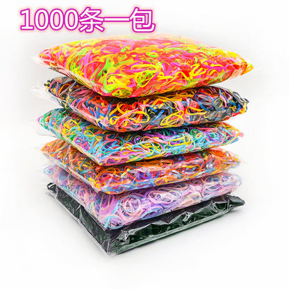 Factory direct jewelry children 1000 disposable bags small rubber band hair ring wholesale hair accessories hair rope - image 1