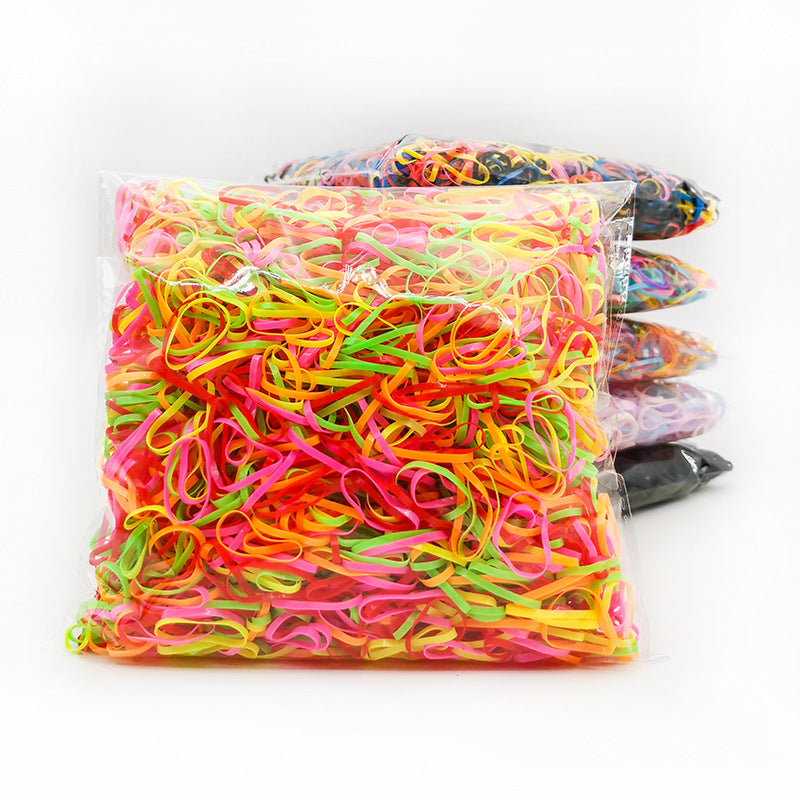 Factory direct jewelry children 1000 disposable bags small rubber band hair ring wholesale hair accessories hair rope - image 2