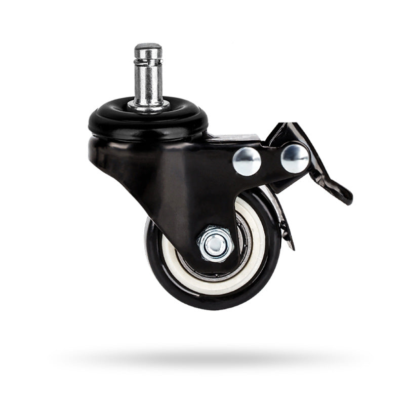 1.5 inch 2 inch rod caster hair salon stool buckle universal wheel mute wheel office chair circlip caster with brake - image 1