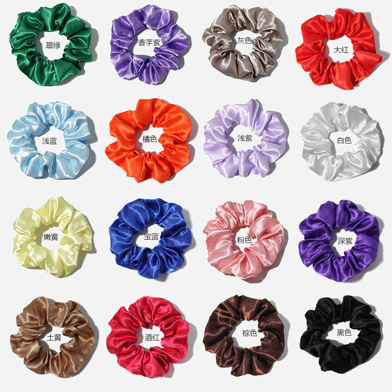 Cross-border Europe and the United States solid color large intestine colored cloth head rope fat sausage hair ring Christmas hair band hair accessories wholesa - image 1