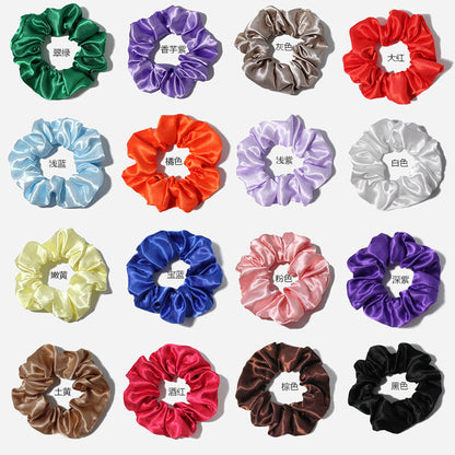 Cross-border Europe and the United States solid color large intestine colored cloth head rope fat sausage hair ring Christmas hair band hair accessories wholesa - image 1