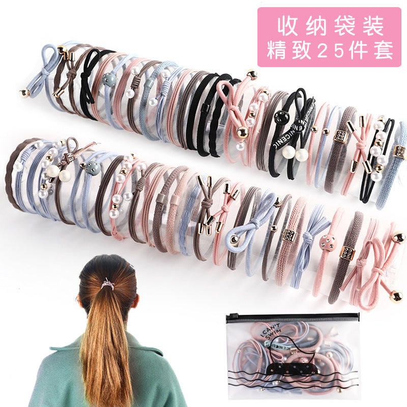 Korean Style New Cyber Celebrant Hair Accessories Colorful Nylon Headline Set Rubber Band Plate for Hair Tie Pony Tail All-match Hair Rope - image 1