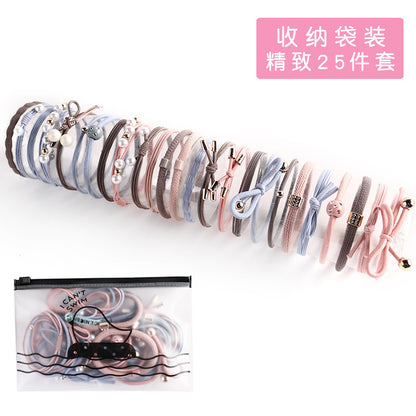 Korean Style New Cyber Celebrant Hair Accessories Colorful Nylon Headline Set Rubber Band Plate for Hair Tie Pony Tail All-match Hair Rope - image 2