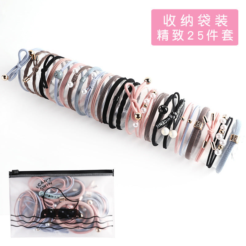 Korean Style New Cyber Celebrant Hair Accessories Colorful Nylon Headline Set Rubber Band Plate for Hair Tie Pony Tail All-match Hair Rope - image 3