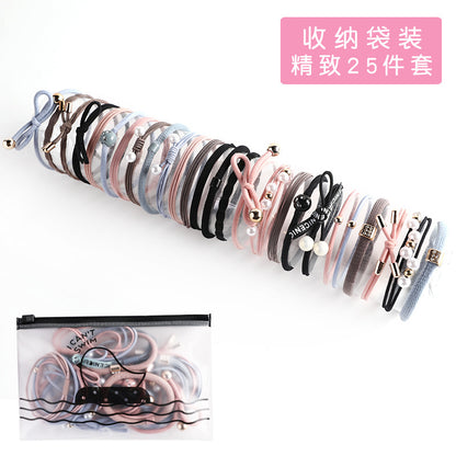 Korean Style New Cyber Celebrant Hair Accessories Colorful Nylon Headline Set Rubber Band Plate for Hair Tie Pony Tail All-match Hair Rope - image 3