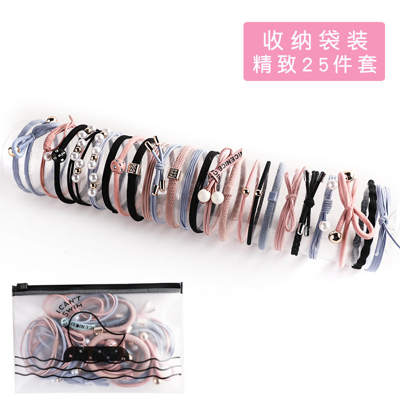 Korean Style New Cyber Celebrant Hair Accessories Colorful Nylon Headline Set Rubber Band Plate for Hair Tie Pony Tail All-match Hair Rope - image 4