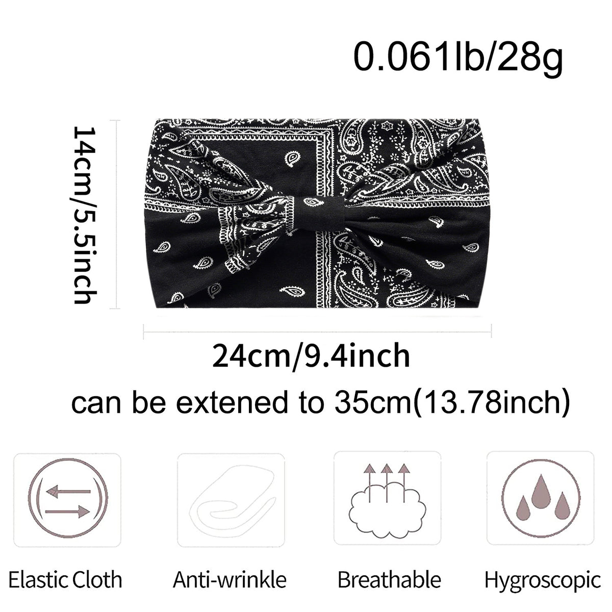 Bohemian Cashew Yoga Sports Hair Band Anti-sweat Sweat Stretch Cotton Headband Women's Headwear Hair Accessories - image 3