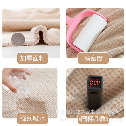 [Double-Layer Thickeneding] New Pineapple Plaid Dry Hair Cap, Dry Hair Towel, Absorbent Shower Cap, Coral Velvet Soft Turban - image 2