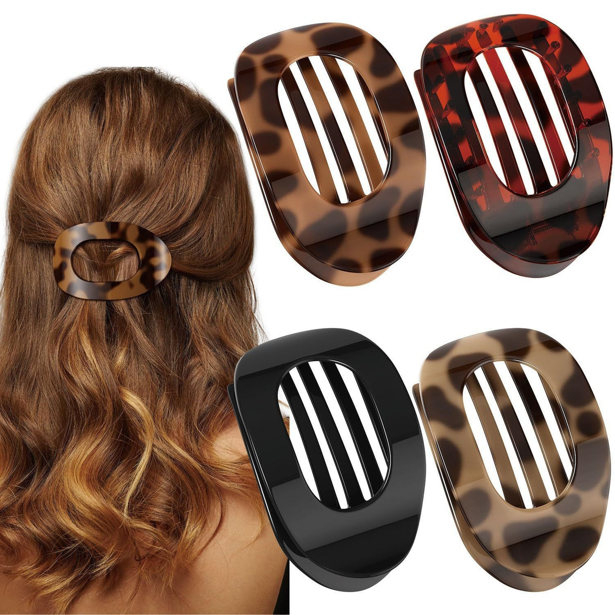Amazon Frosted Clip Set Large Claw Clip Rubber Paint Hair Clip Banana Clip Makeup Bath Non-Slip Hair Clip - image 1