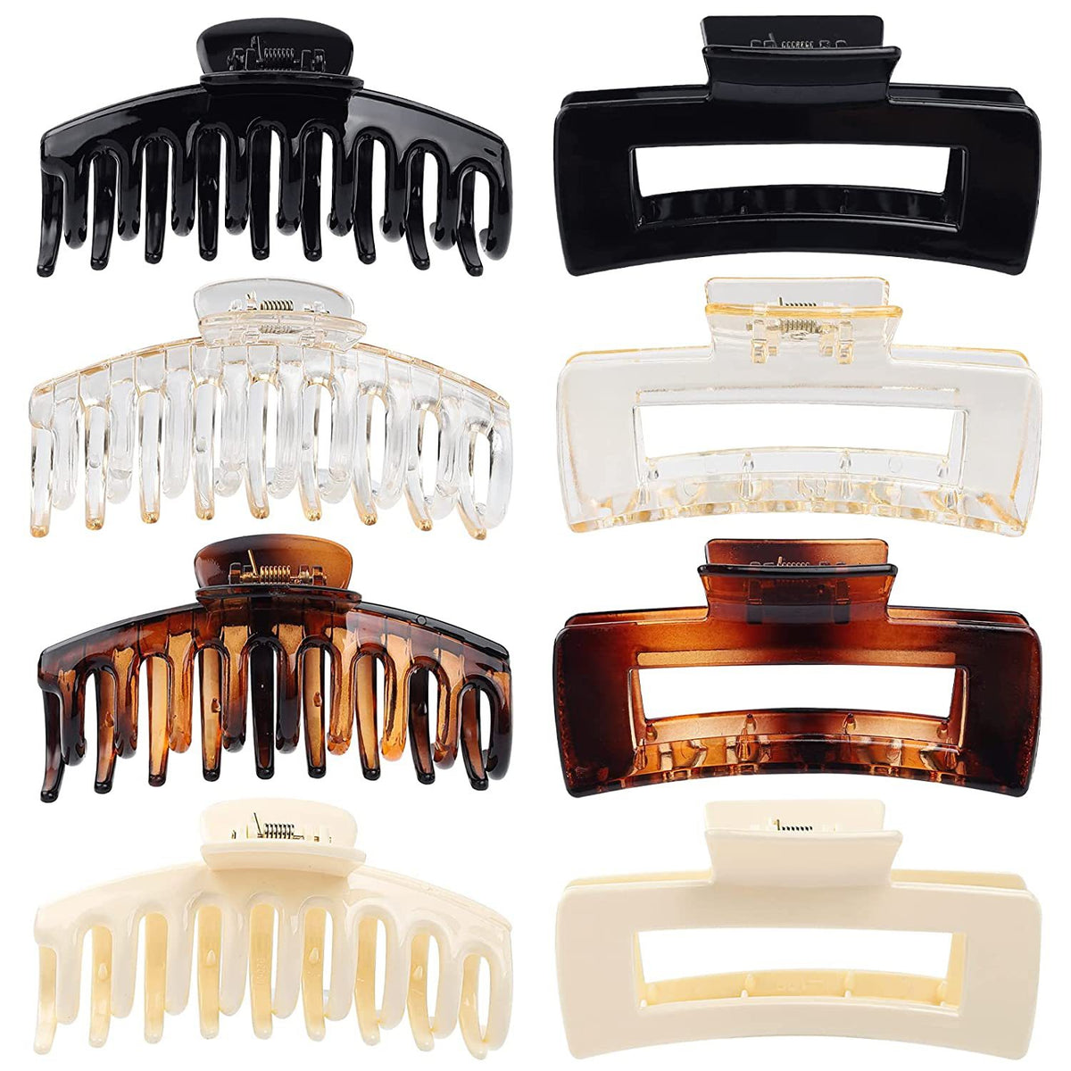 Amazon Frosted Clip Set Large Claw Clip Rubber Paint Hair Clip Banana Clip Makeup Bath Non-Slip Hair Clip - image 2