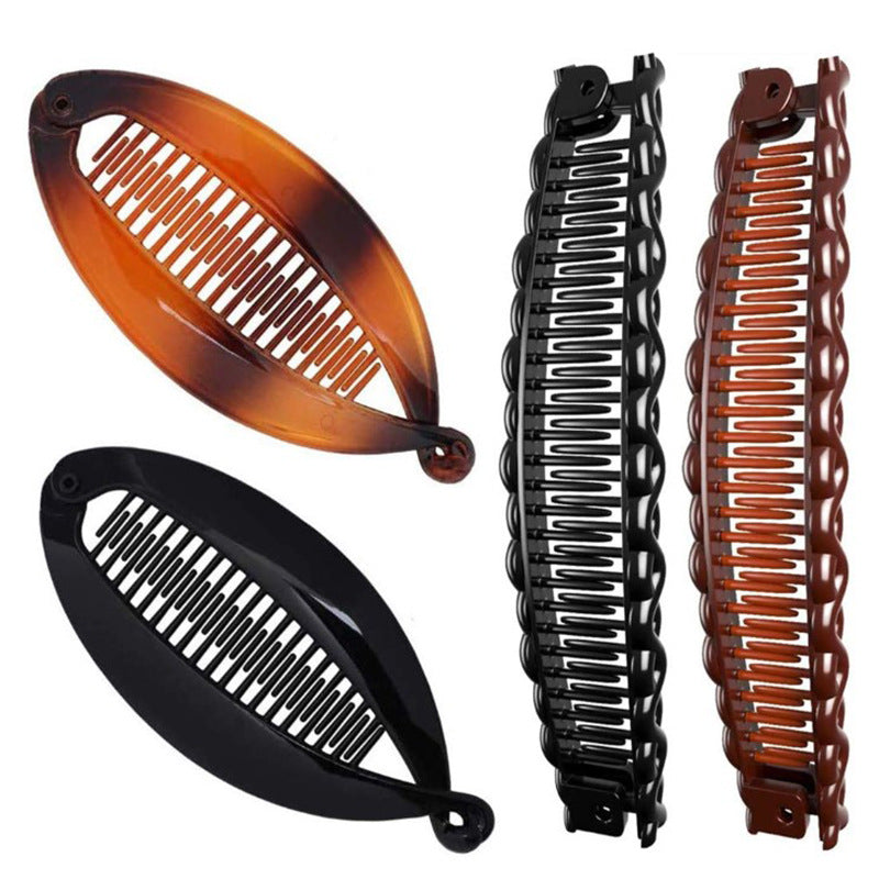 Banana Hair Clip European and American Popular Banana Clip Set Fish Clip Hair Iron Fashion Insert Comb Lazy Hair Comb - image 1