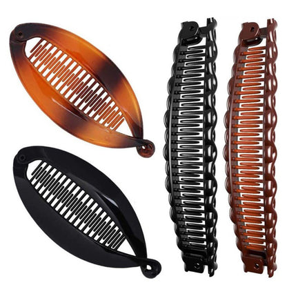 Banana Hair Clip European and American Popular Banana Clip Set Fish Clip Hair Iron Fashion Insert Comb Lazy Hair Comb - image 1