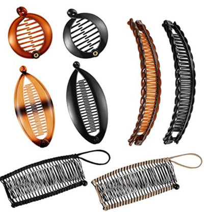 Banana Hair Clip European and American Popular Banana Clip Set Fish Clip Hair Iron Fashion Insert Comb Lazy Hair Comb - image 2