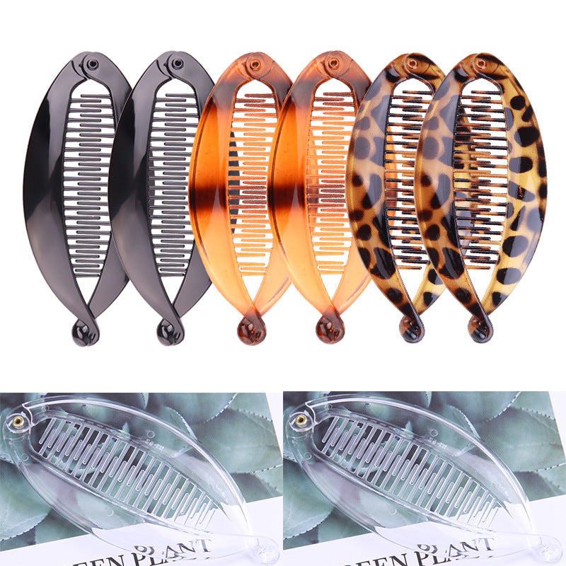 Banana Hair Clip European and American Popular Banana Clip Set Fish Clip Hair Iron Fashion Insert Comb Lazy Hair Comb - image 4
