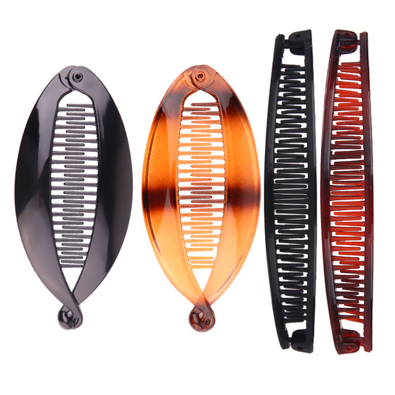 Banana Hair Clip European and American Popular Banana Clip Set Fish Clip Hair Iron Fashion Insert Comb Lazy Hair Comb - image 5