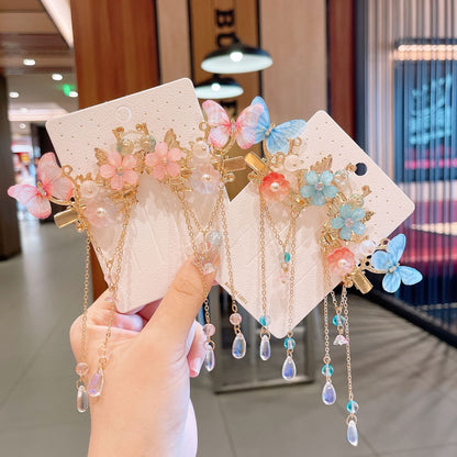 Chinese Style Kidsren's Headwear Set Girls Han Dynasty Hairpin Ancient Style Hairpin Step Shake Super Fairy Tassel Butterfly Hair Accessories - image 2