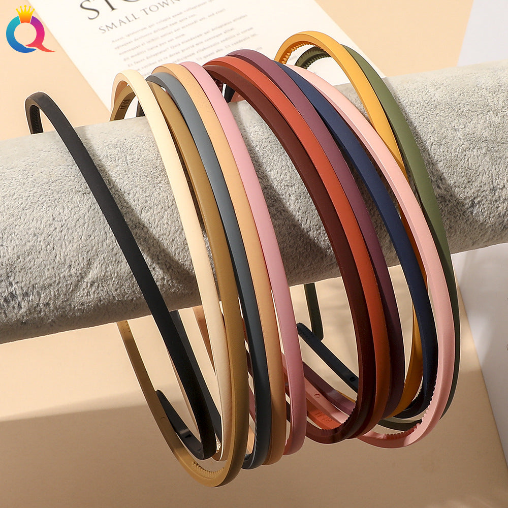 Qiyue Non-slip Toothed Hairband Press Hair Bangs Broken Hair Hoop Simple Black Brown Wash Hair Accessories for Women - image 3