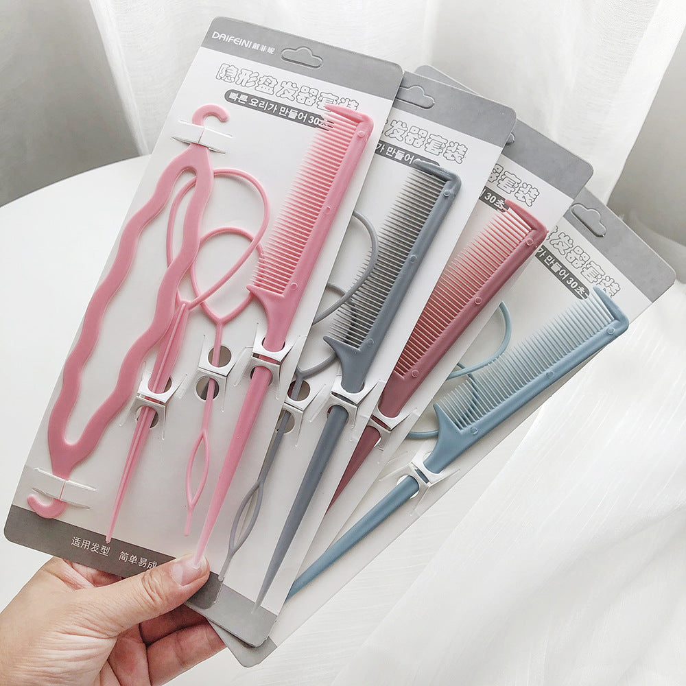 South Korea's New Candy Color Pattern Hair Set Four-Piece Artifact Braid Hair Variety Lazy Styling Tool Hair Styler - image 1