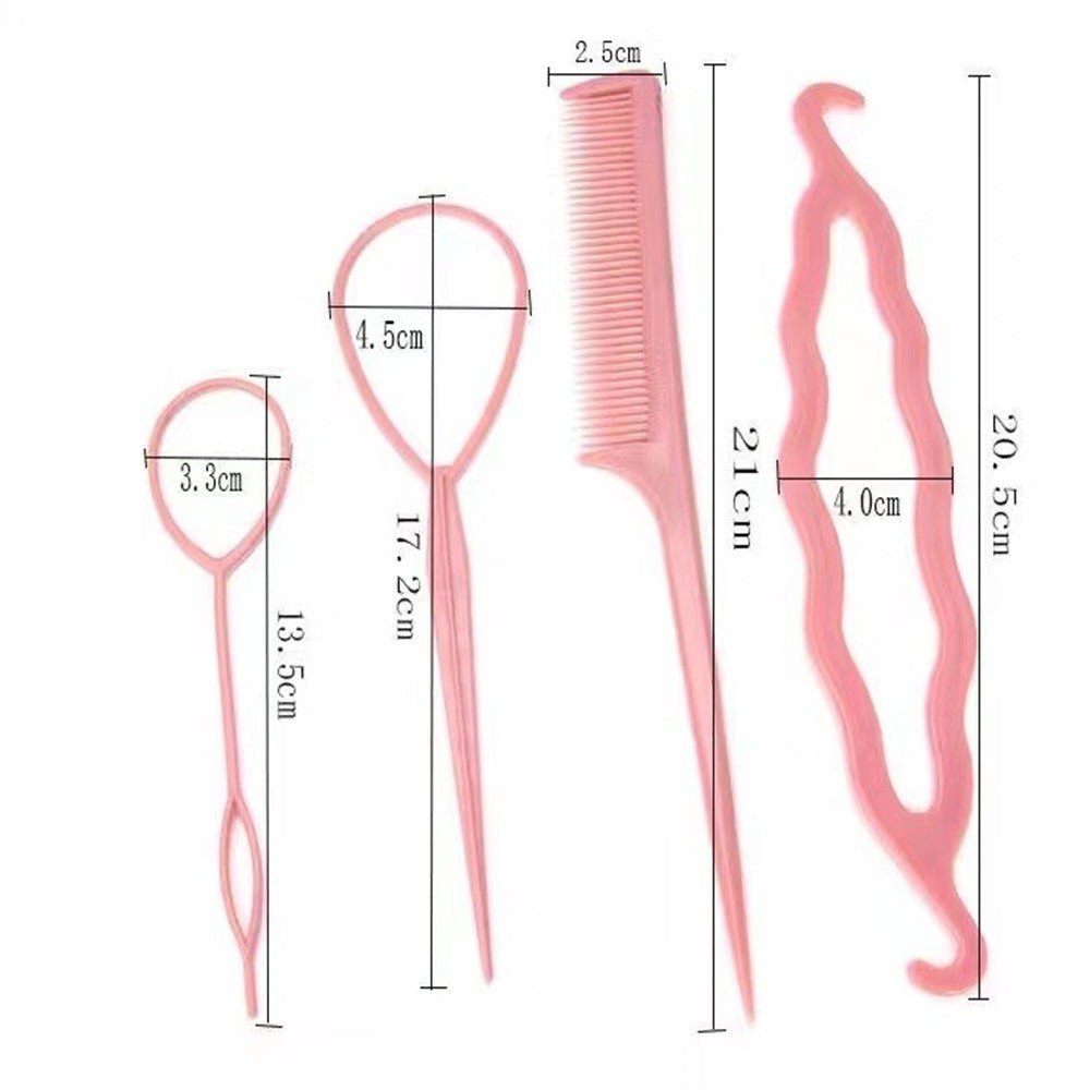 South Korea's New Candy Color Pattern Hair Set Four-Piece Artifact Braid Hair Variety Lazy Styling Tool Hair Styler - image 2