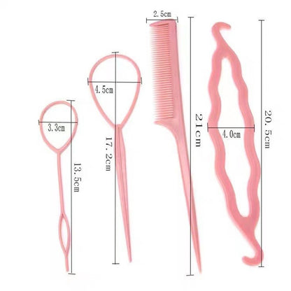 South Korea's New Candy Color Pattern Hair Set Four-Piece Artifact Braid Hair Variety Lazy Styling Tool Hair Styler - image 2