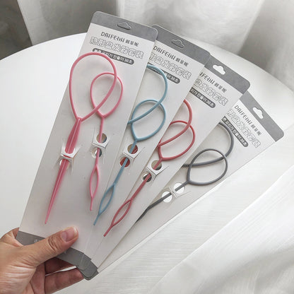 South Korea's New Candy Color Pattern Hair Set Four-Piece Artifact Braid Hair Variety Lazy Styling Tool Hair Styler - image 3