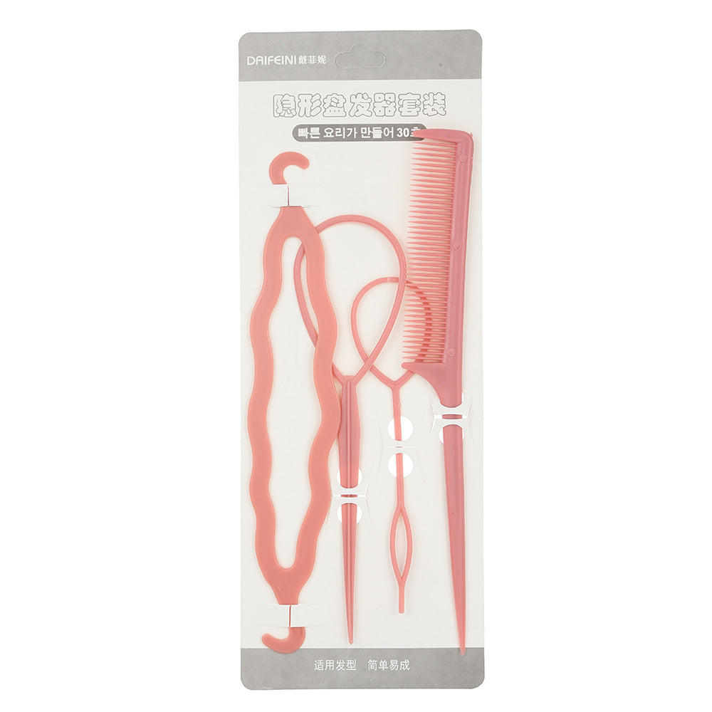 South Korea's New Candy Color Pattern Hair Set Four-Piece Artifact Braid Hair Variety Lazy Styling Tool Hair Styler - image 4