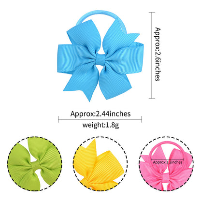 Amazon Kidsren's Hair Accessories Swallowtail Bow Rubber Band Hair Rope 20 Colors V-Shaped Ribbed Ribbon Girls' Hair Tie 2094 - image 3