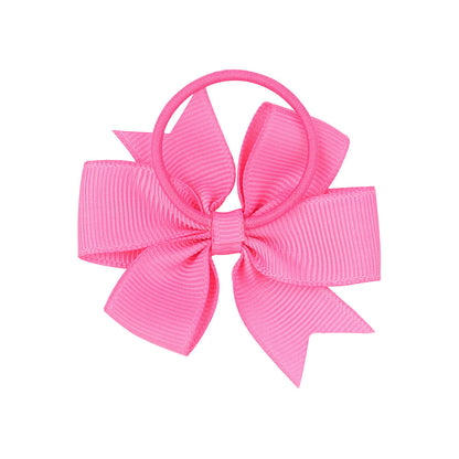 Amazon Kidsren's Hair Accessories Swallowtail Bow Rubber Band Hair Rope 20 Colors V-Shaped Ribbed Ribbon Girls' Hair Tie 2094 - image 4