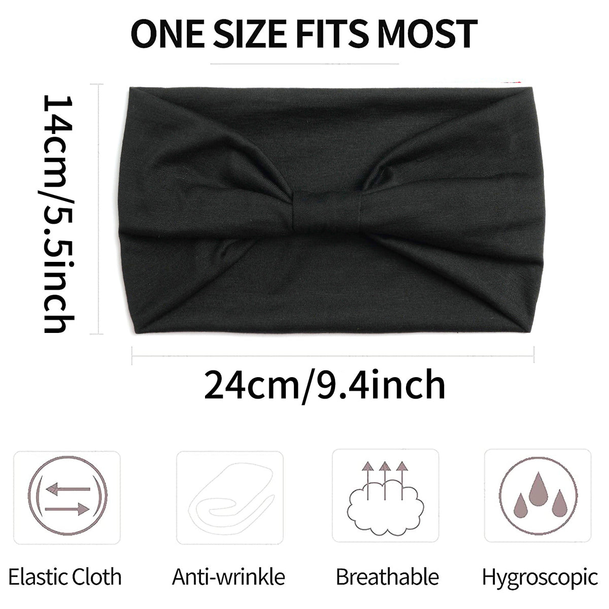 Solid Color Elastic Sports Hair Band Wide Yoga Hair Band Antiperspirant Sweat Absorbing Macaron Headband Waist Hair Band for Women - image 3
