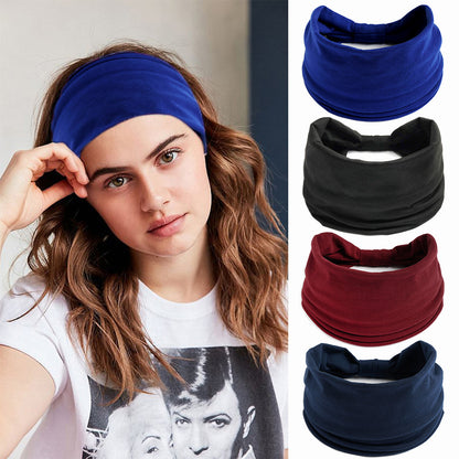 Solid Color Elastic Sports Hair Band Wide Yoga Hair Band Antiperspirant Sweat Absorbing Macaron Headband Waist Hair Band for Women - image 5