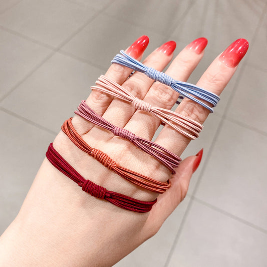 4 in 1 Internet Trending Rubber Band Basic Hair Rope Adult Hair Rope Women's Korean Style Fresh Style Headwear Simple Horsetail Hair Ring - image 2