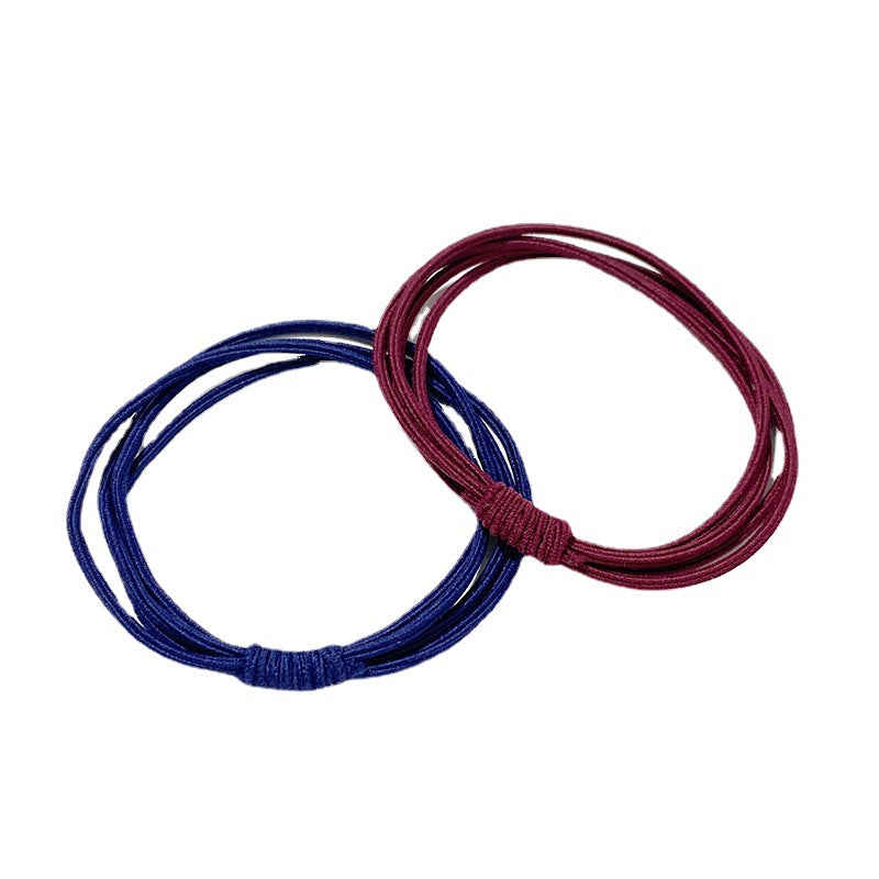 4 in 1 Internet Trending Rubber Band Basic Hair Rope Adult Hair Rope Women's Korean Style Fresh Style Headwear Simple Horsetail Hair Ring - image 5