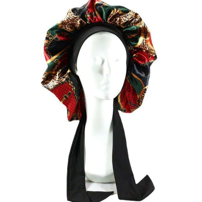 Amazon lace-up nightcap artificial silk home hat confinement cap long hair care silk nightcap Maternity maternity hat - image 3