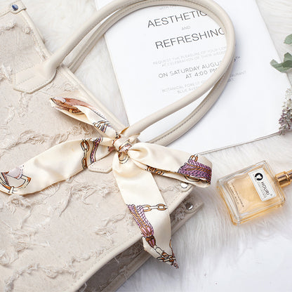 Silk scarf factory wholesale binding bag binding bow long strip hair belt ribbon small silk scarf gift box gift belt - image 3