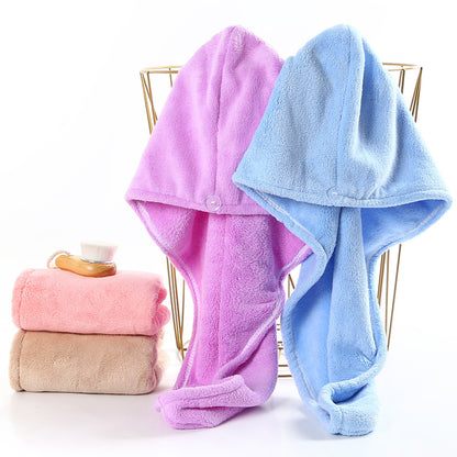 Xinwuli Sells Coral Velvet Quick-Drying Hair Drying Cap Women's Shower Cap Solid Color Long Hair Baotou Gift Wholesale High Value - image 5