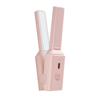 USB plug-in mini hair straightener straight roll dual-purpose electric curling iron electric splint dormitory portable bangs - image 4