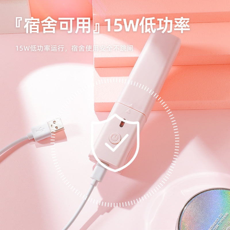 USB plug-in mini hair straightener straight roll dual-purpose electric curling iron electric splint dormitory portable bangs - image 5
