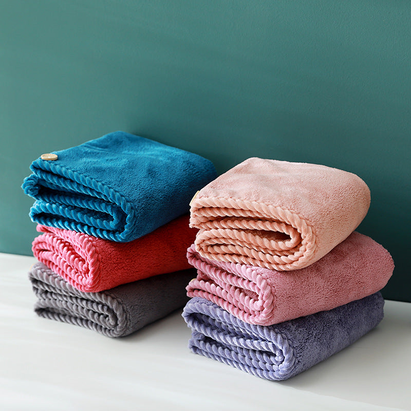 Factory wholesale microfiber coral fleece hair cap thickened absorbent quick-drying new women's head towel shower cap - image 2