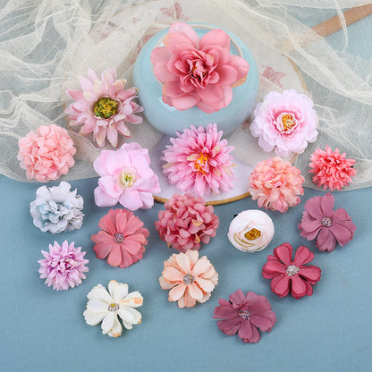 Silk Flower Headdress Han Dynasty Hairpin Flower Hair Accessories Set Ancient Style Head Flower Hairpin Flower Edge Clip Ancient Costume Accessories Photography Props - image 3