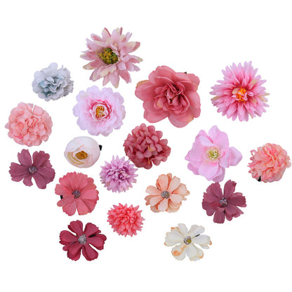 Silk Flower Headdress Han Dynasty Hairpin Flower Hair Accessories Set Ancient Style Head Flower Hairpin Flower Edge Clip Ancient Costume Accessories Photography Props - image 5