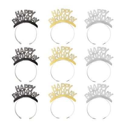 Happy New Year Headband Handmade Aluminum Foil Paper Atmosphere Fashion Holiday Party Headband Christmas Hair Accessories Headwear Headband - image 2